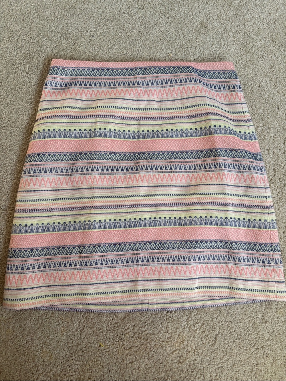 LOFT Pastel Striped Skirt in Pink, Cream, Navy